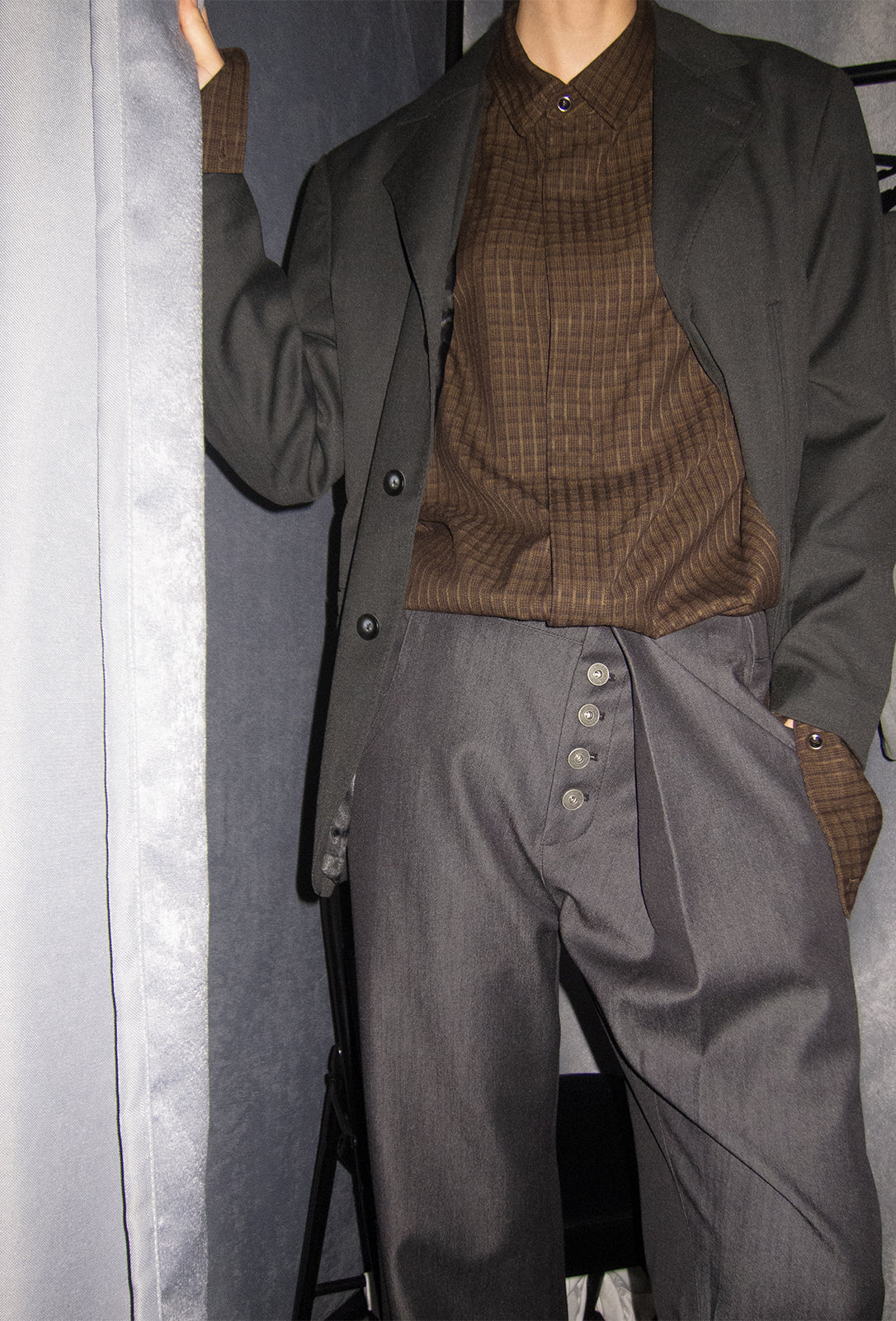 « Pleat Denim » Black Denim Commuter Pants
