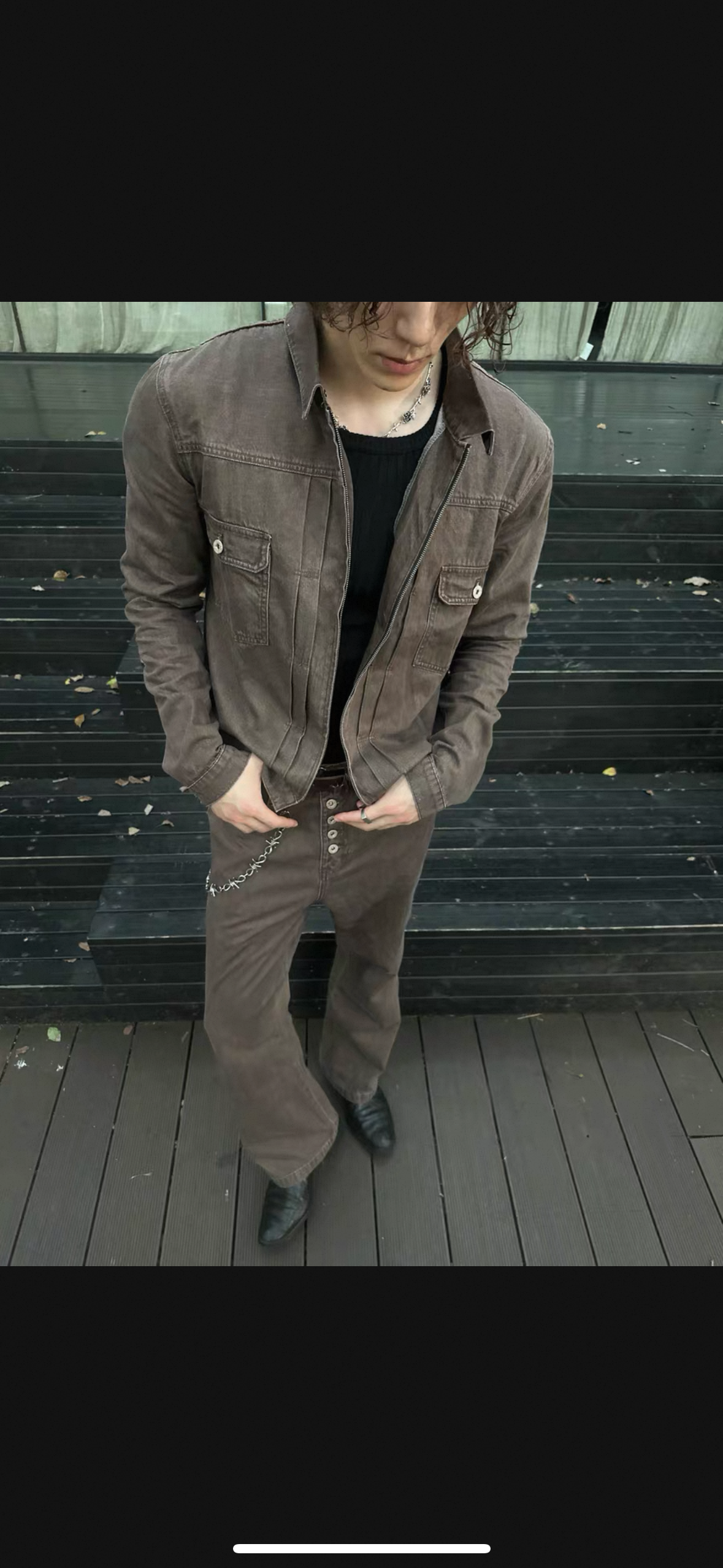 « Fall » Brown Washed Denim