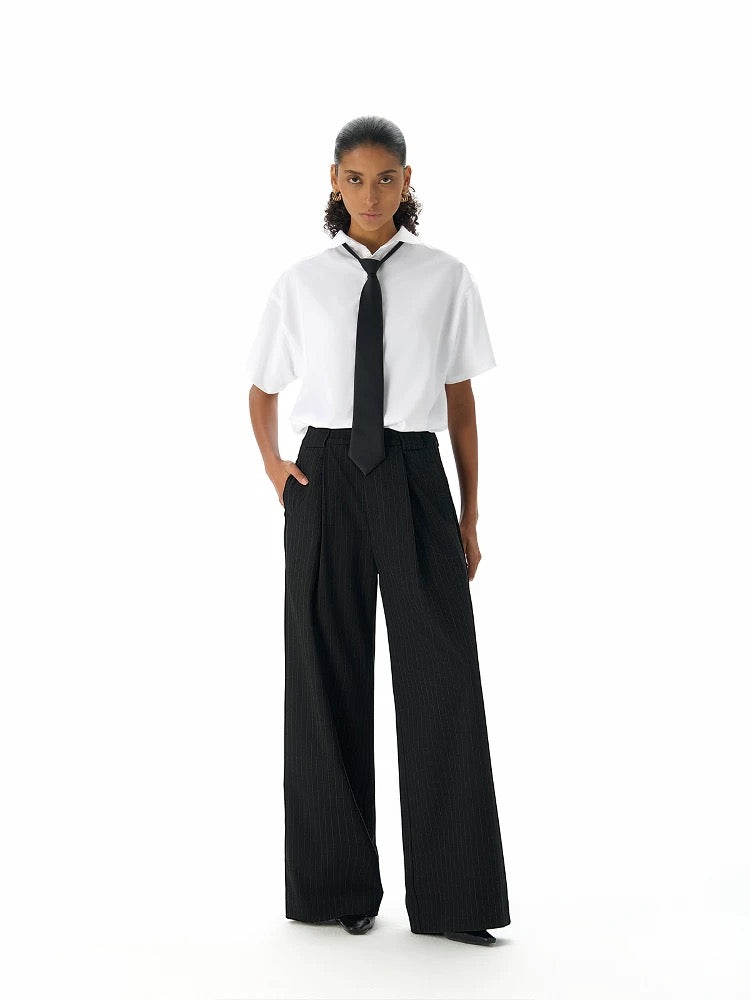 "Smoked" Black Loose Pants