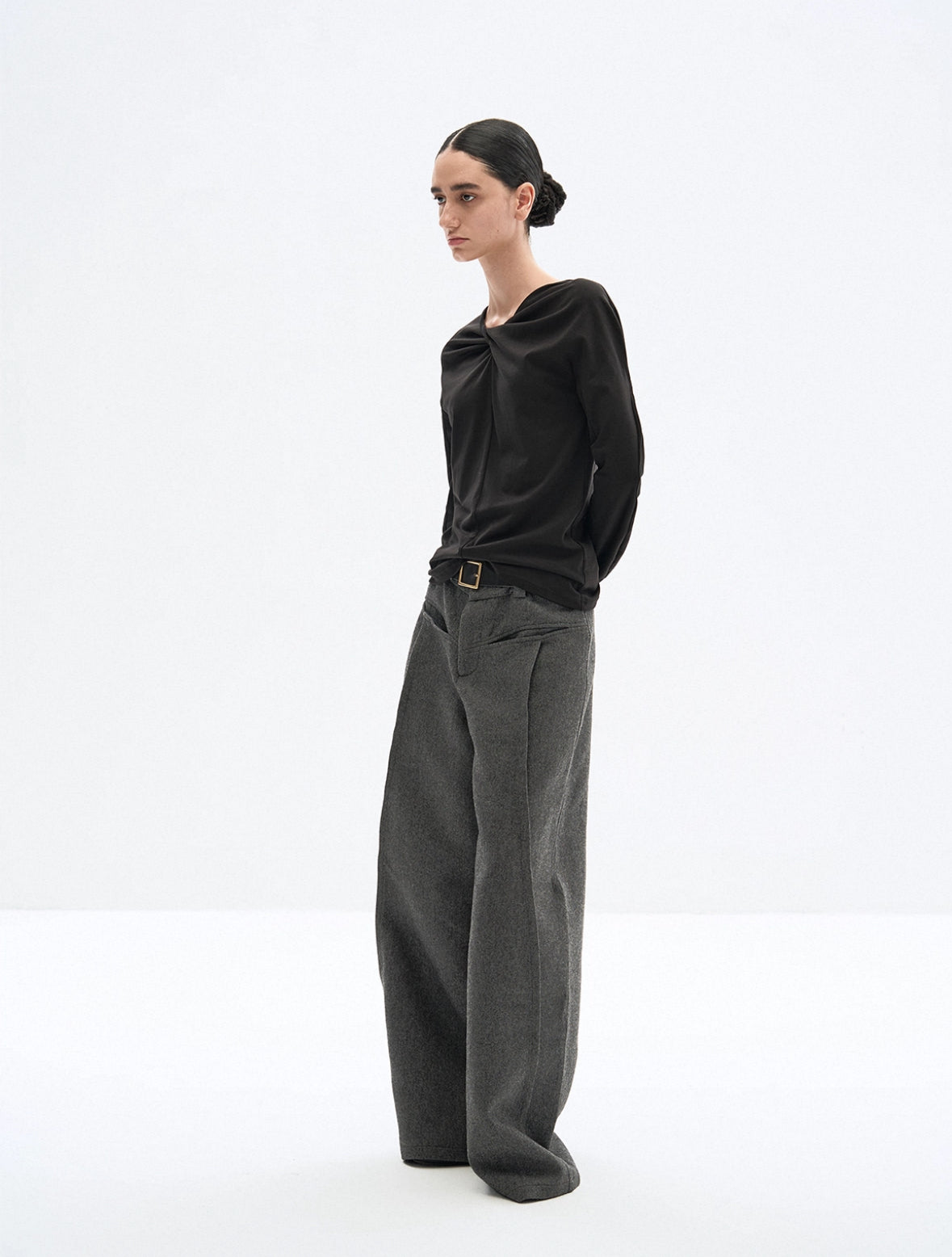 « Minimal » Knit Wide-Neck Long Sleeve