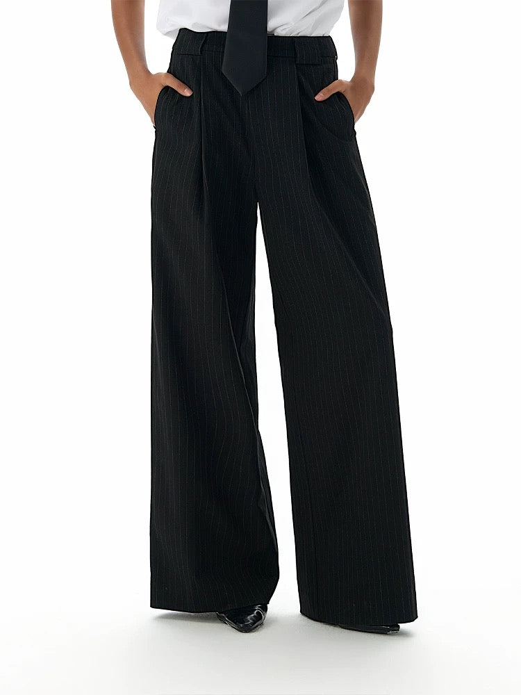 "Smoked" Black Loose Pants