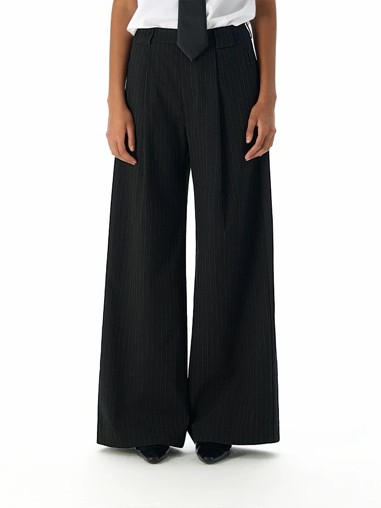 "Smoked" Black Loose Pants