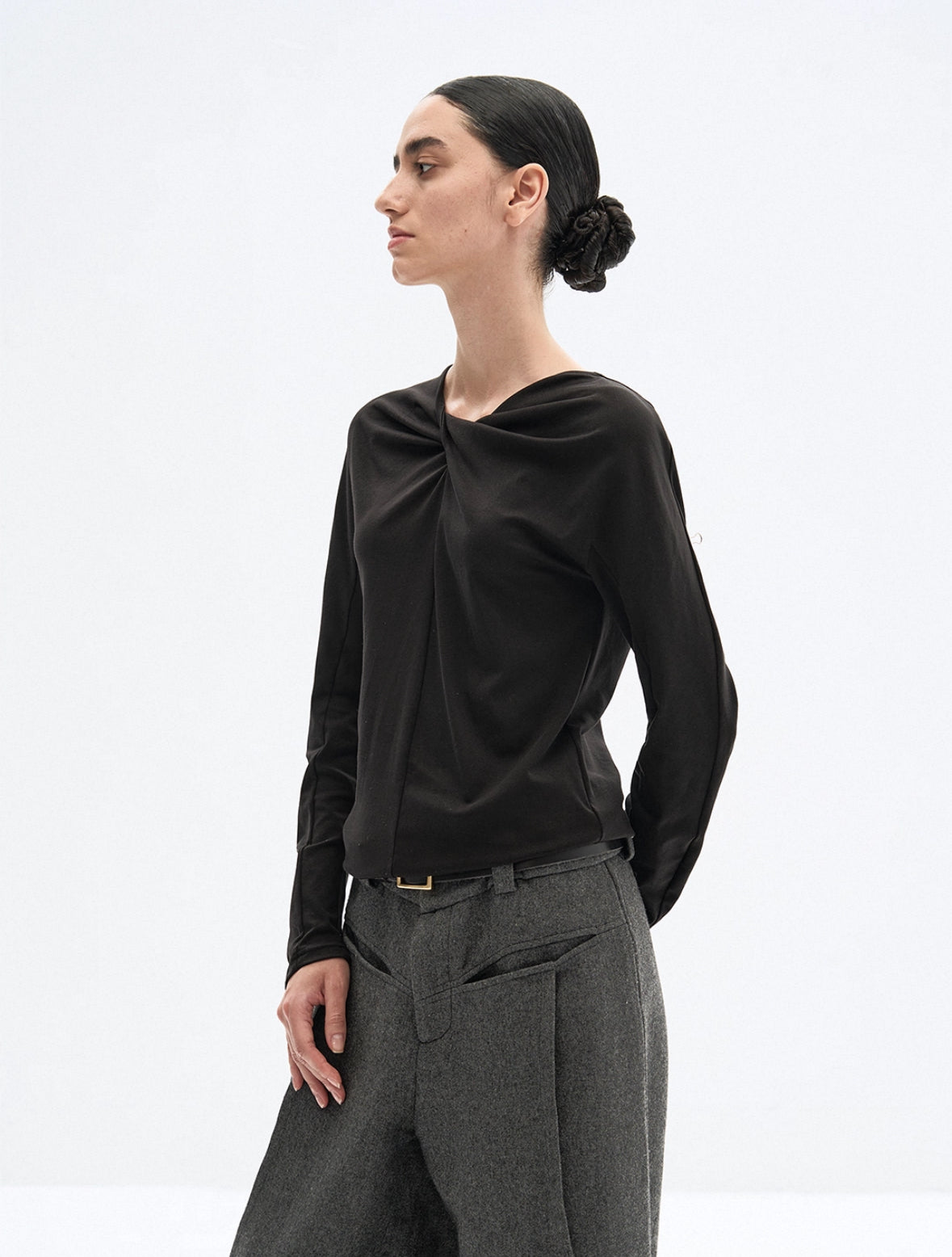 « Minimal » Knit Wide-Neck Long Sleeve