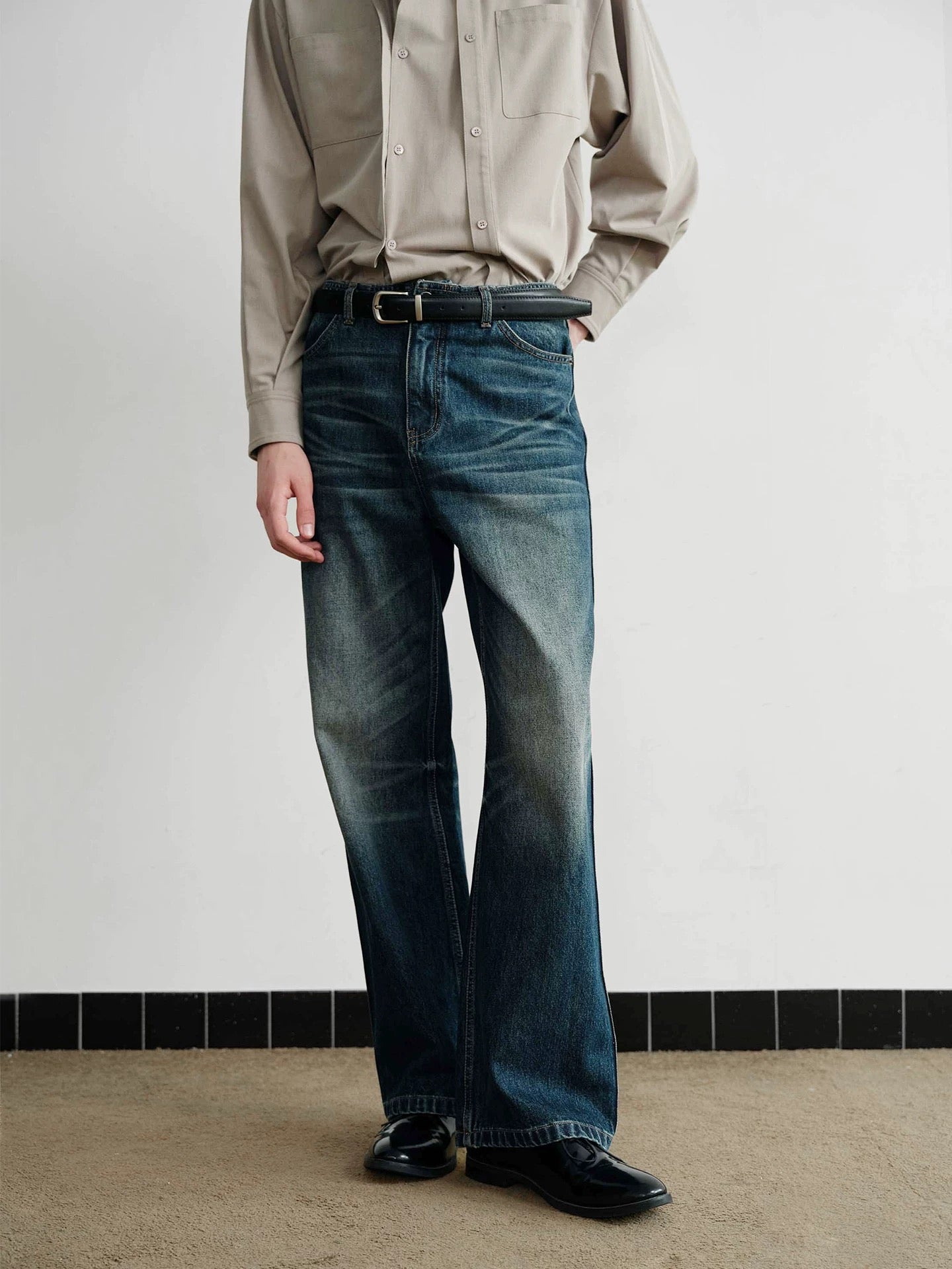 "Nevada" Wash Flared Jeans