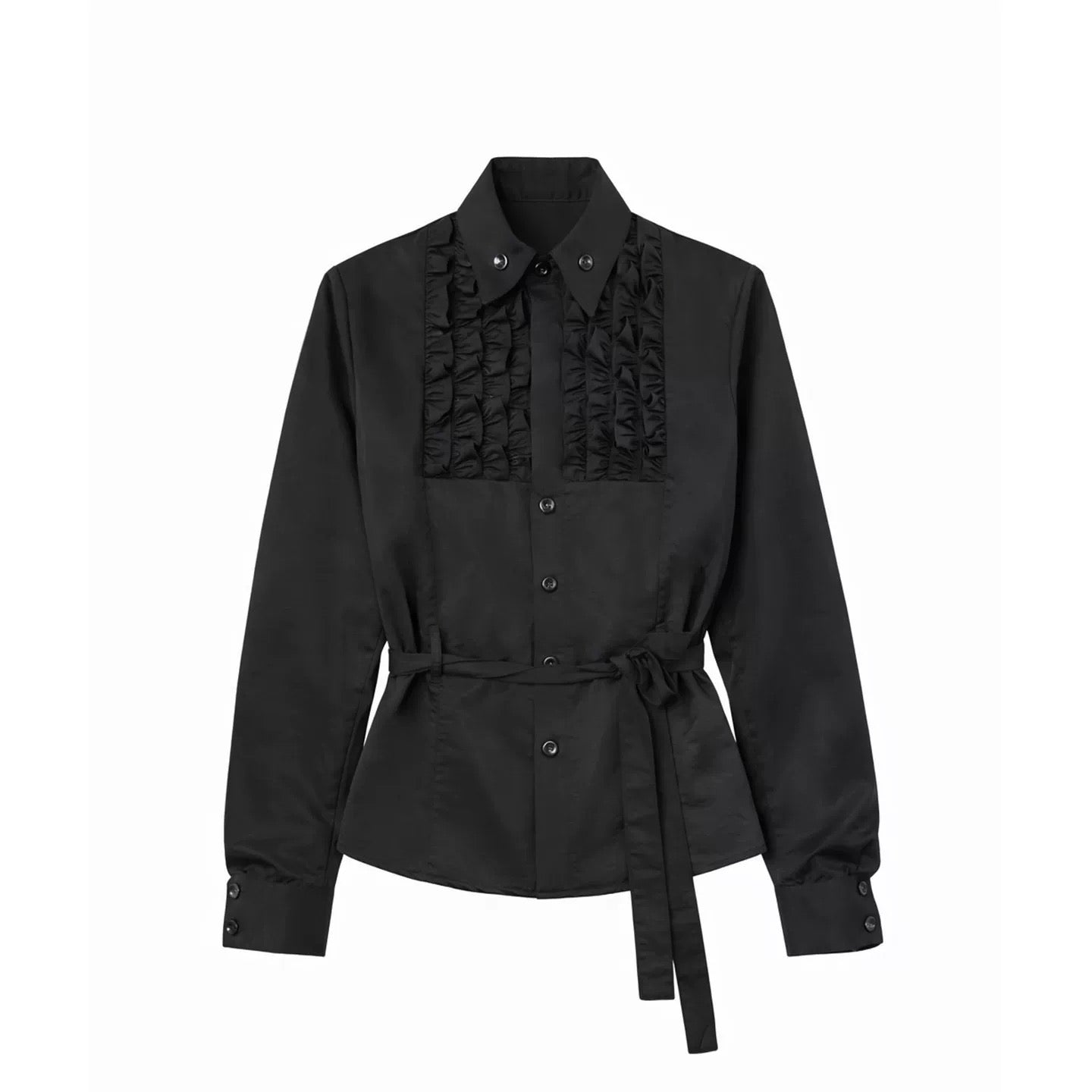 "Guepe" Black Ruched Shirt
