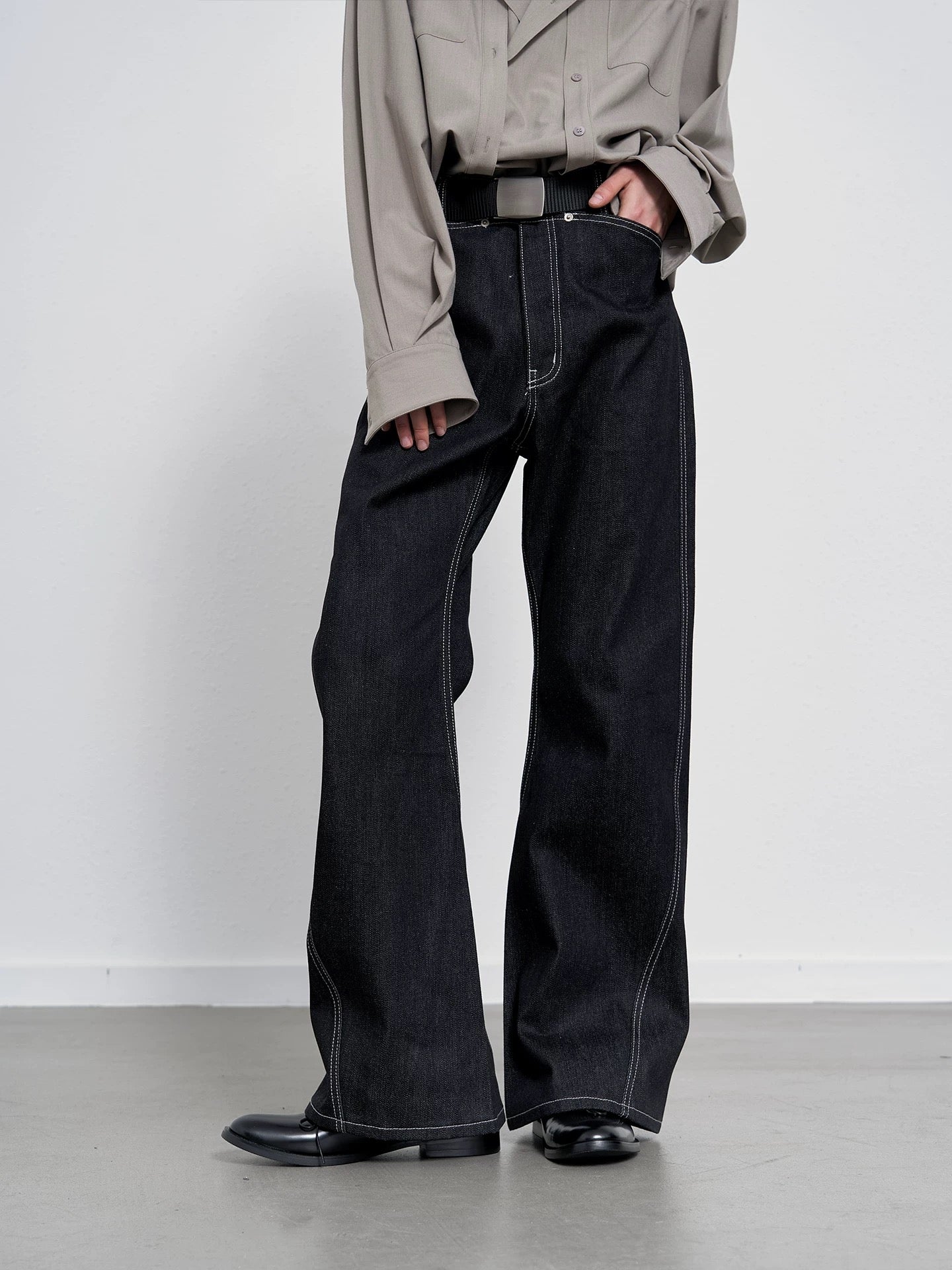 【Anyone more】Arc Raw Denim Hook Wide Pants Raw Denim Arc Pant – Prism Boutique