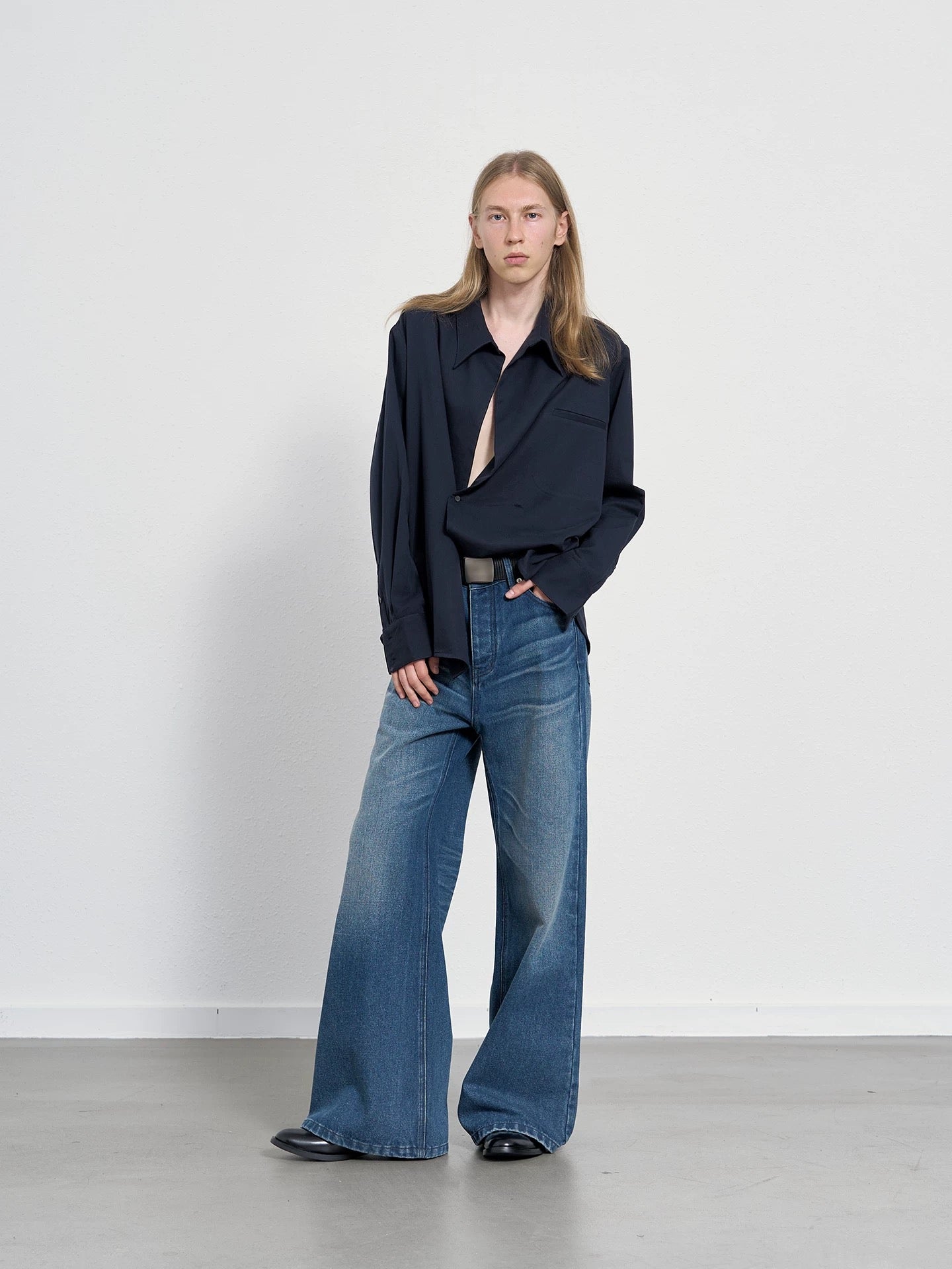 « Teal Denim » Washed Blue Denim Pants
