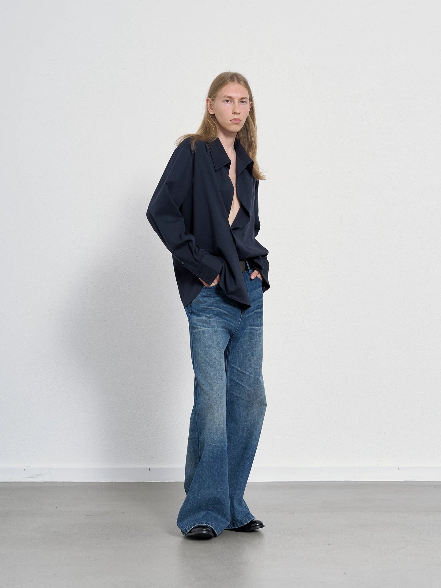 « Teal Denim » Washed Blue Denim Pants