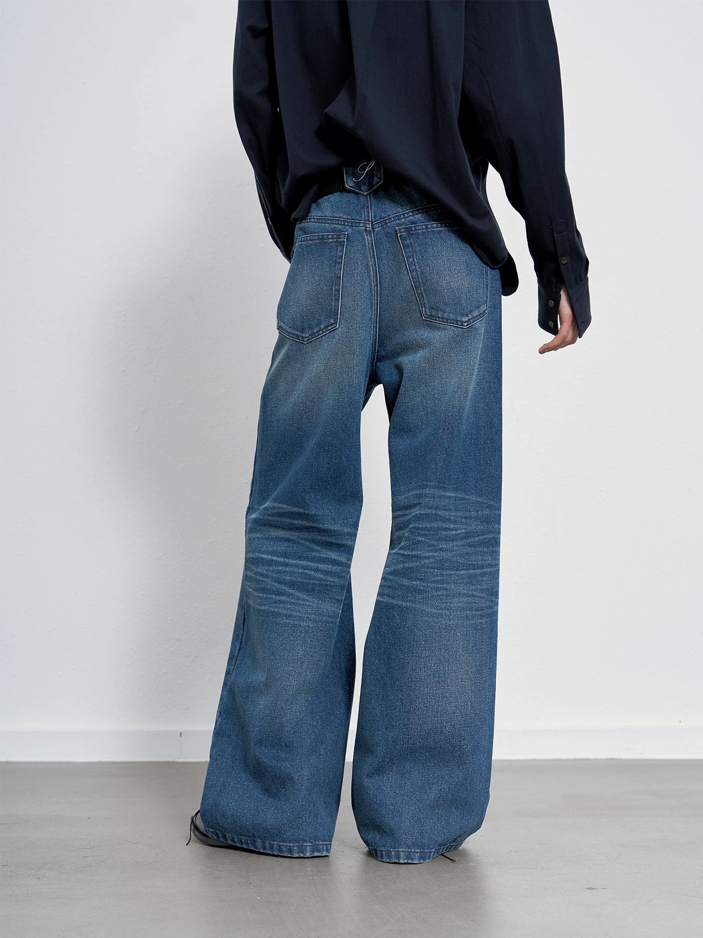 « Teal Denim » Washed Blue Denim Pants