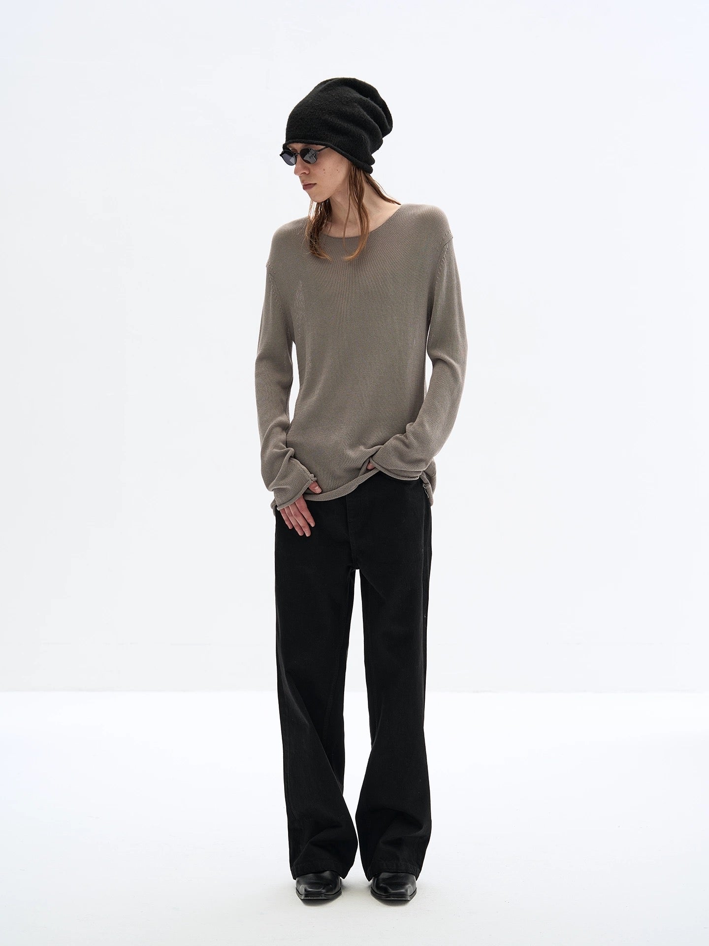 "Gray Slightly" Wide Neck Top