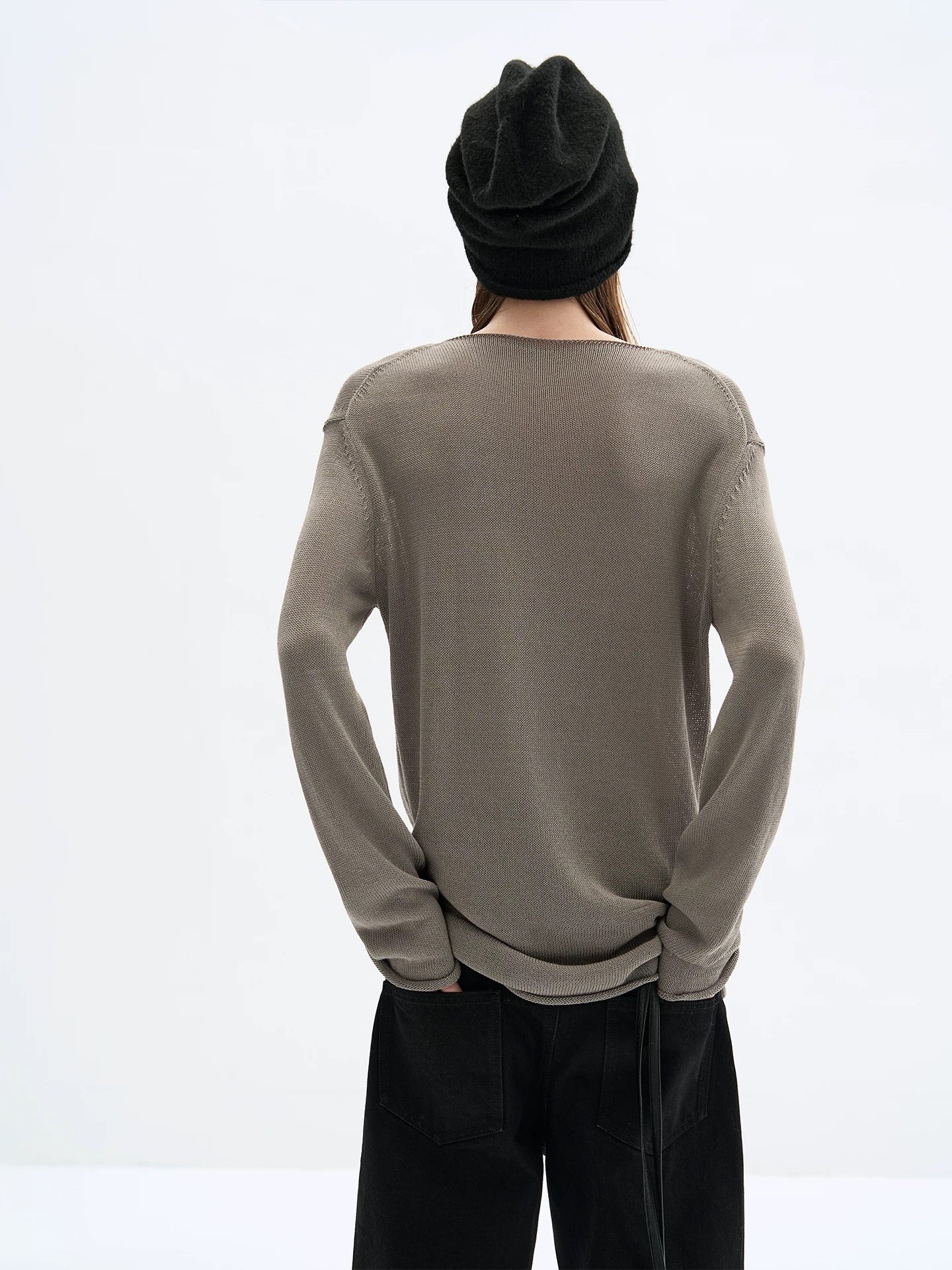 "Gray Slightly" Wide Neck Top