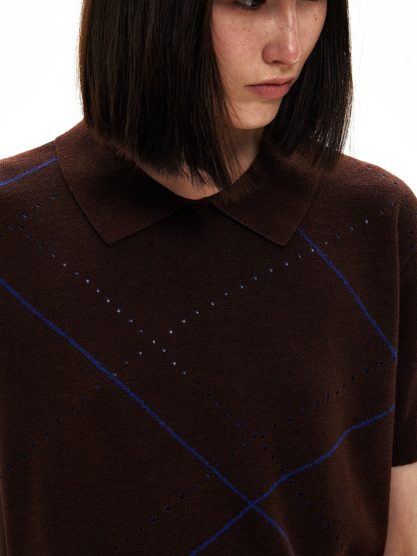 « Anda » Cross Geometry Knit Polo