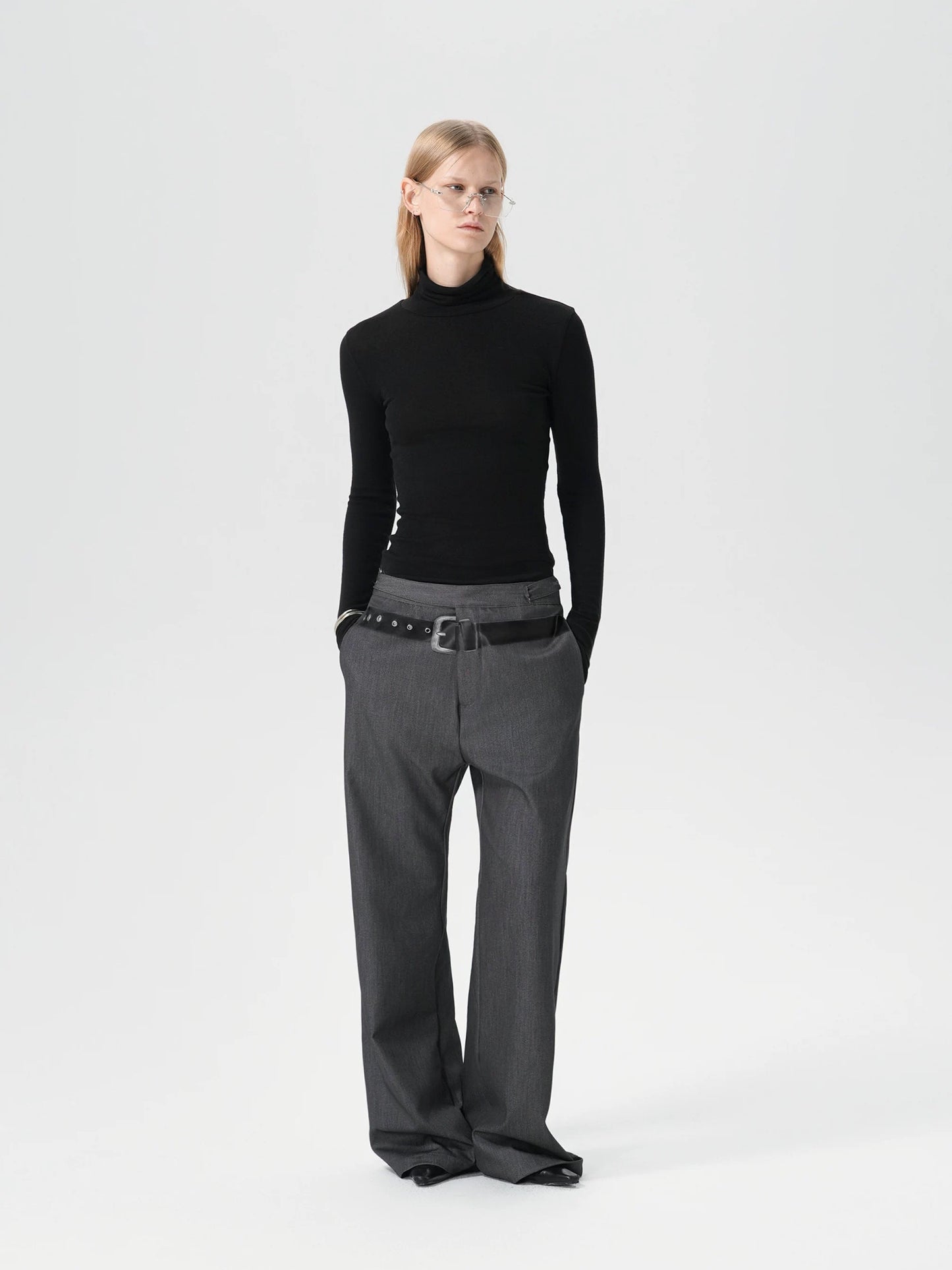 "Tailor 2" Print Belt Straight Pants