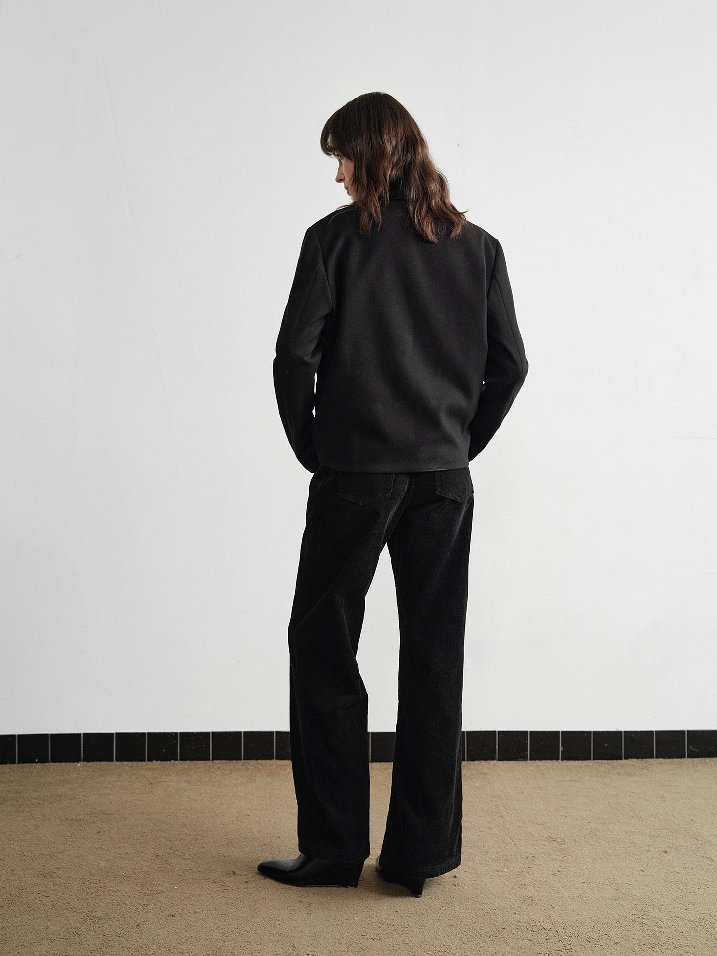 "Tailored" Cropped Blazer with Peak Lapel