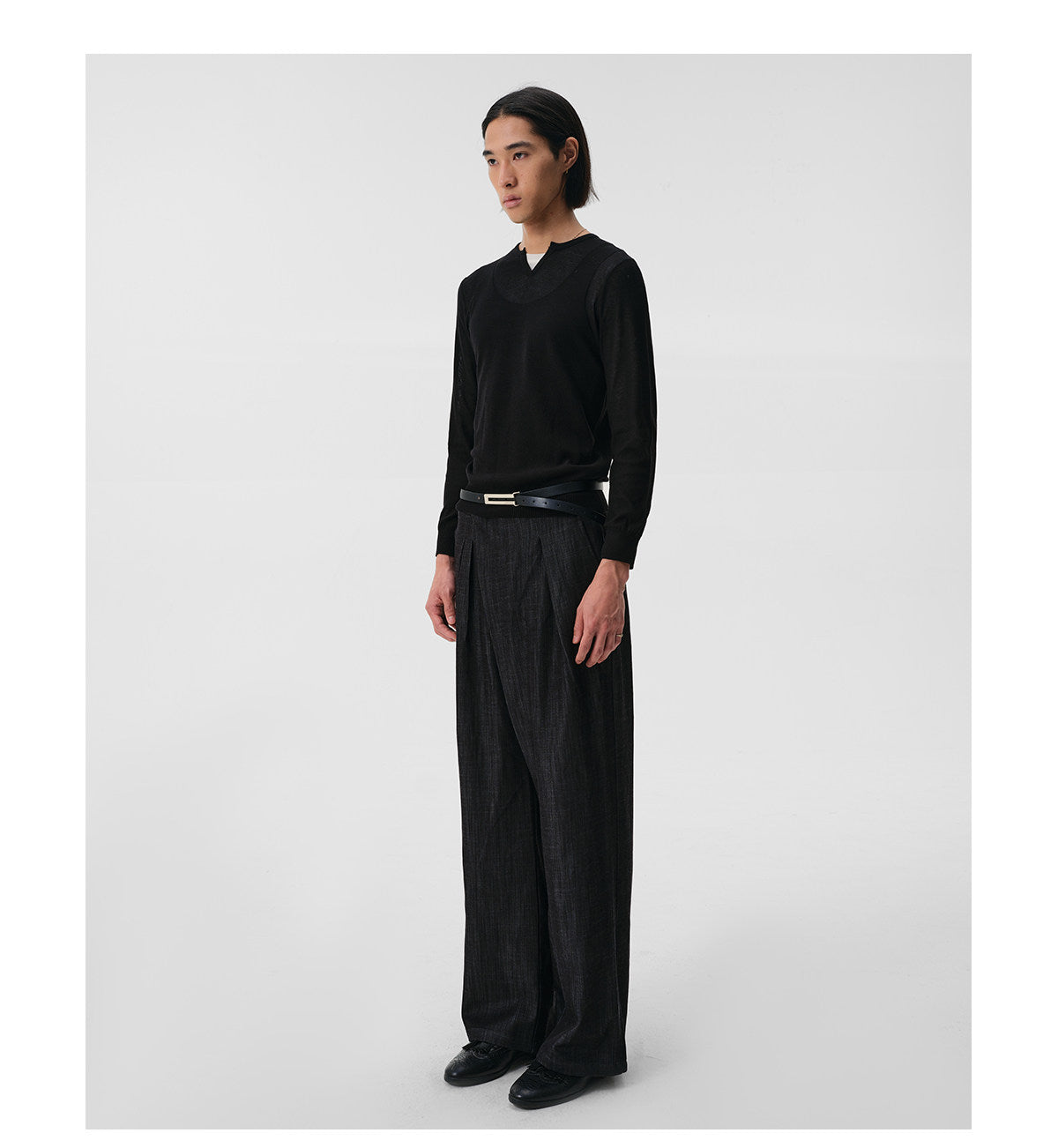 "Verba" Black Jacquard Knit Sweater