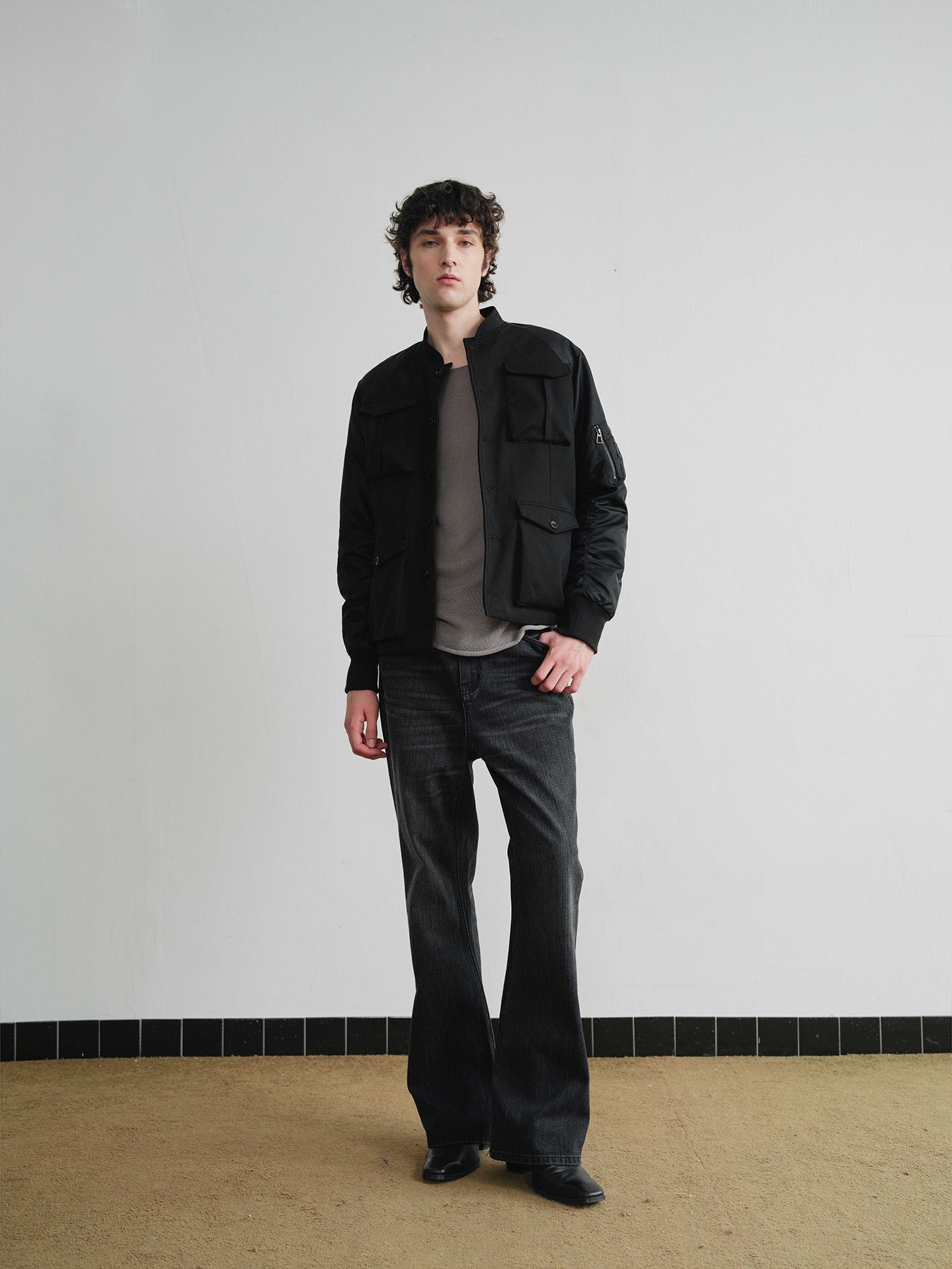 "Sulfur" Raw Straight-Leg Jeans