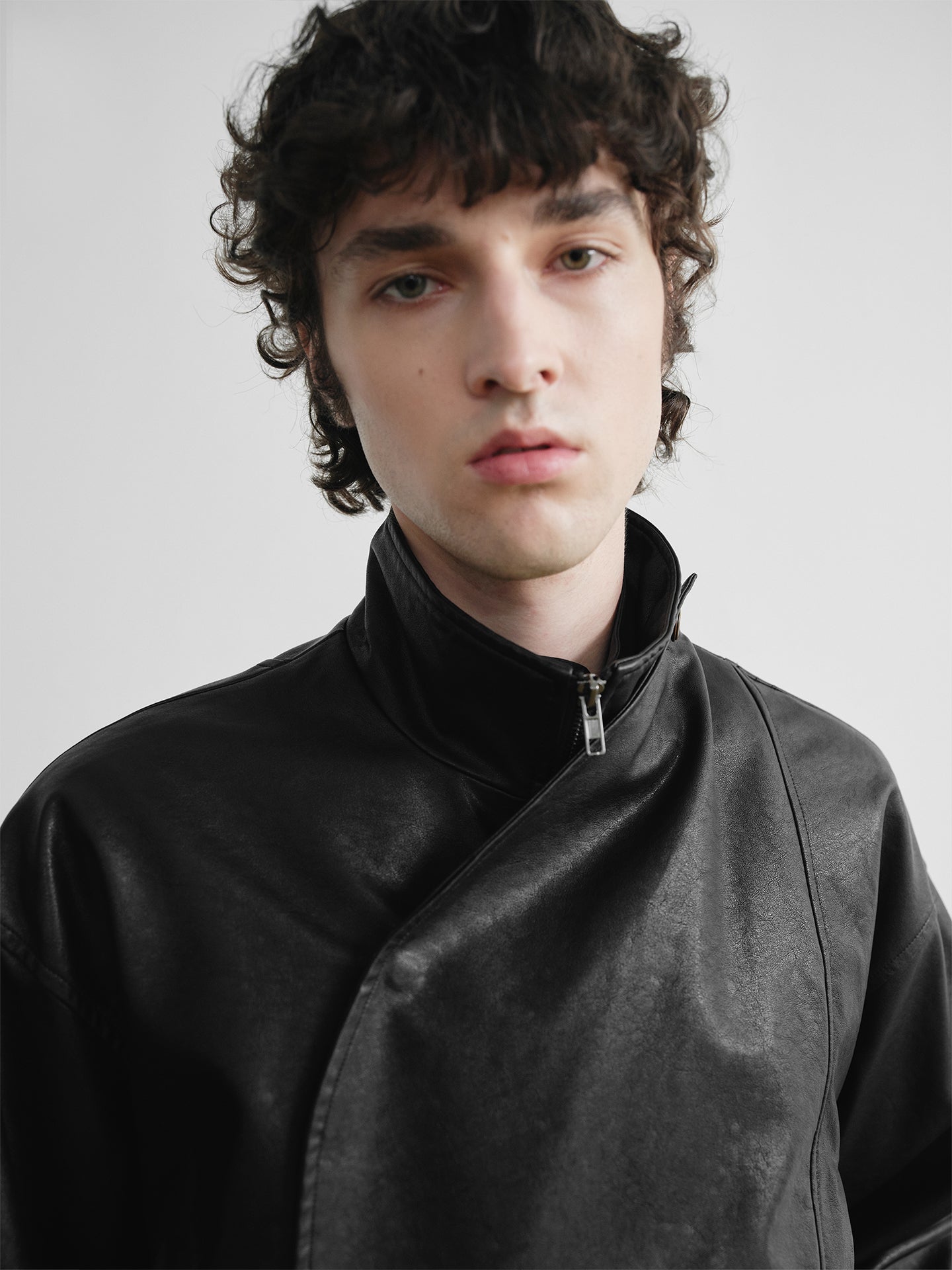 "Scorched" Leather Cropped Jacket