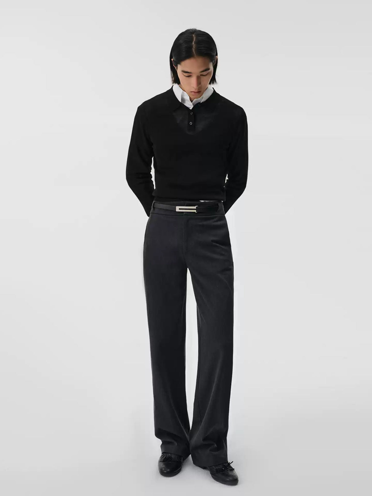 "Straight" Cutout Waist Trousers
