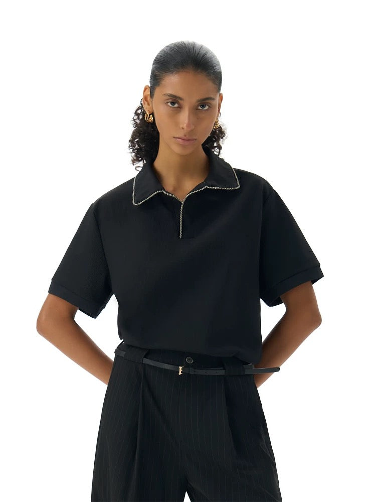 « Obsidian » Woven Collar Shirt