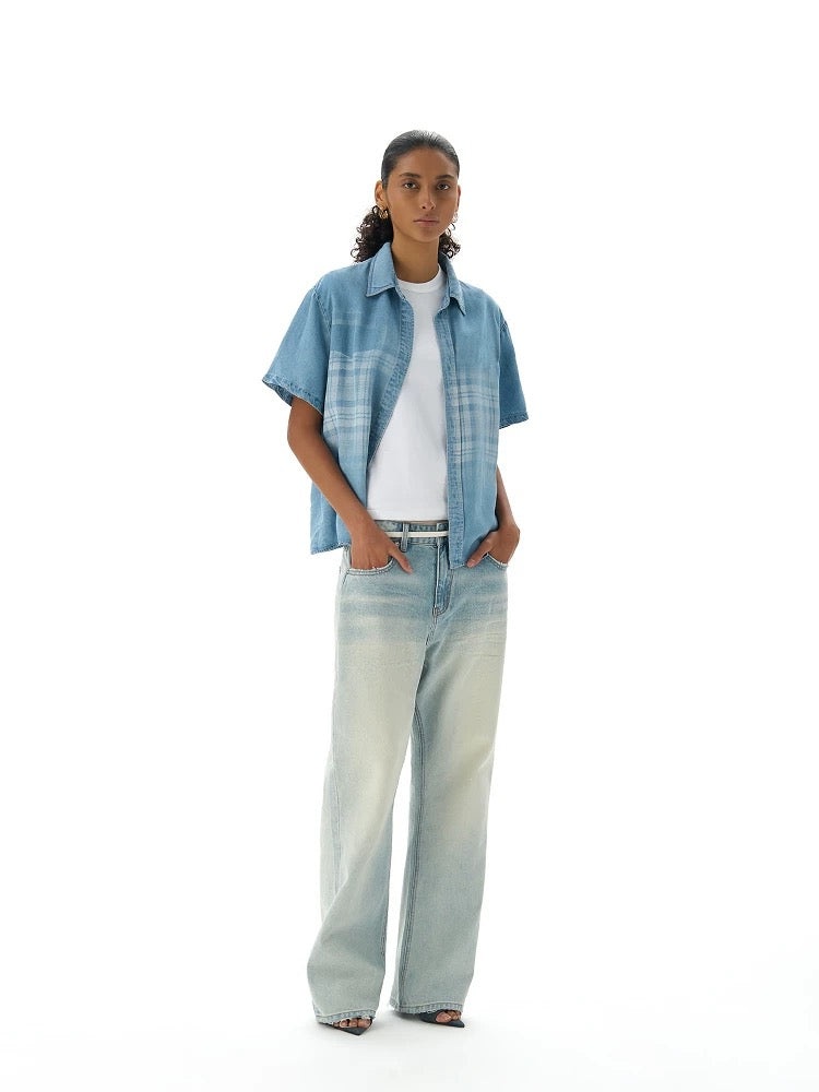 « Pressed » Blue Washed Denim