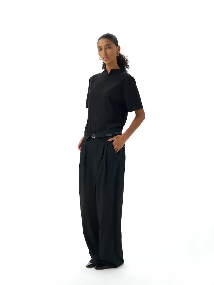 « Double-Pleated » Straight Pants
