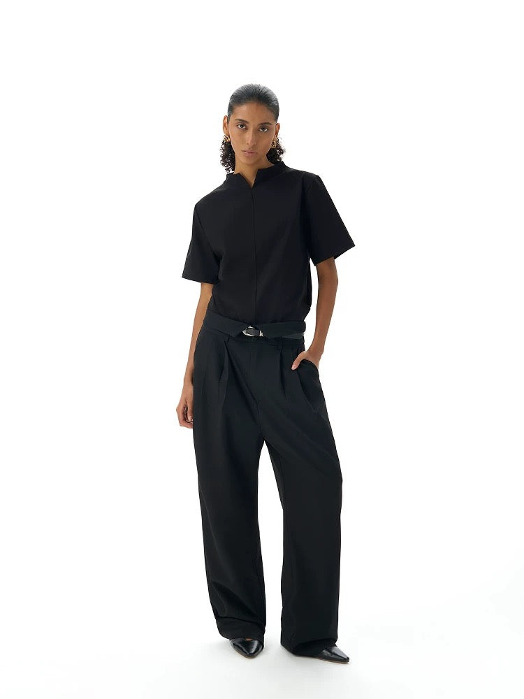 « Double-Pleated » Straight Pants