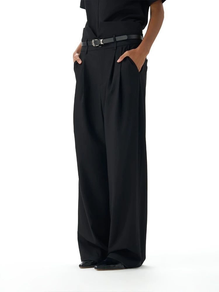 « Double-Pleated » Straight Pants