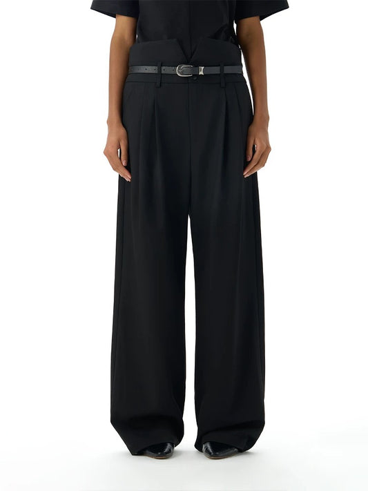« Double-Pleated » Straight Pants