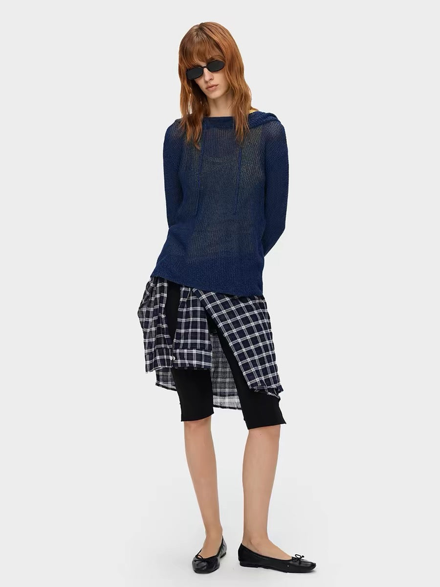 « Sea » Knit Hooded Top