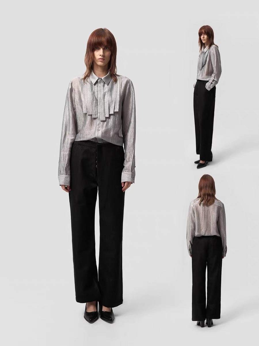 "Silk Texture" Stripped Shirt