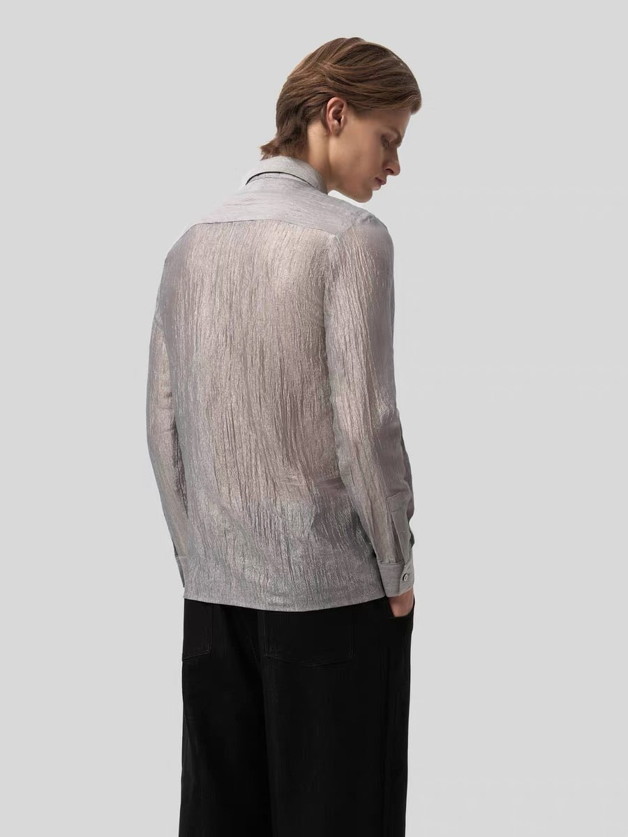 "Silk Texture" Stripped Shirt