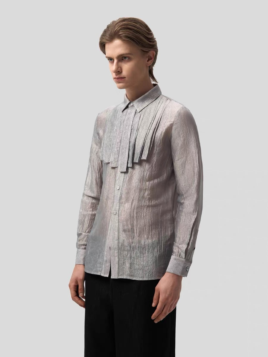 "Silk Texture" Stripped Shirt