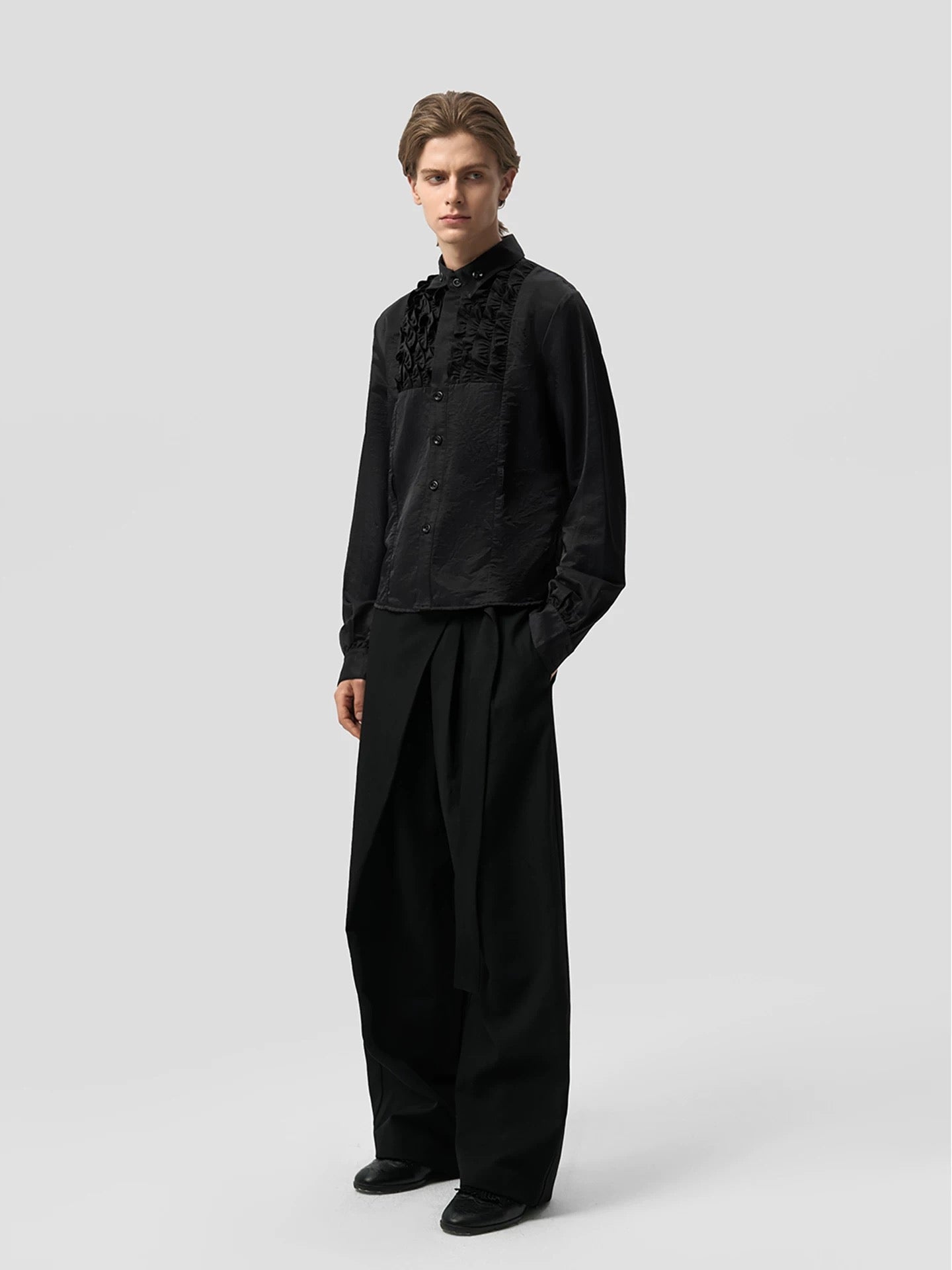 "Guepe" Black Ruched Shirt