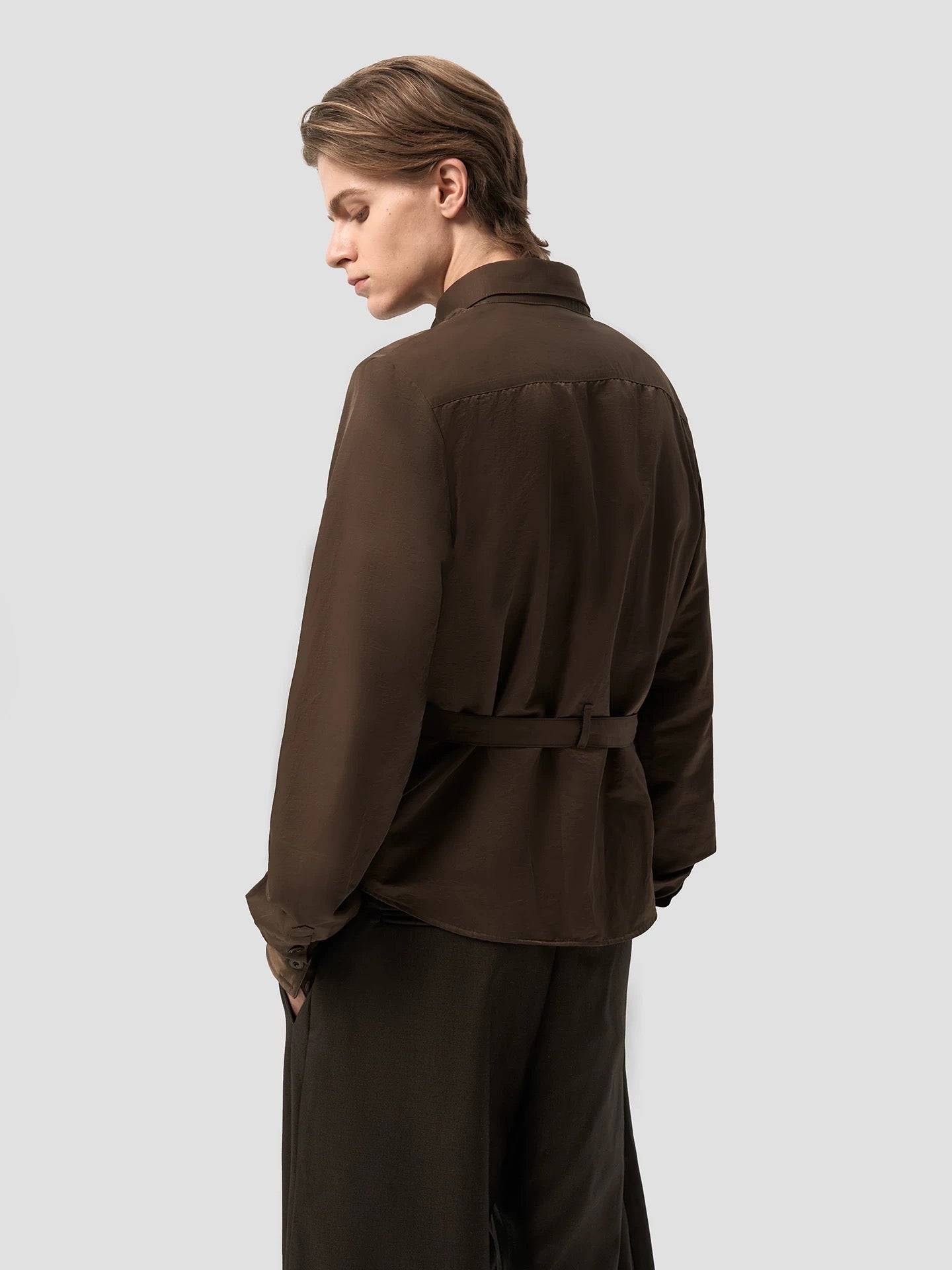 "Guepe" Brown Ruched Shirt