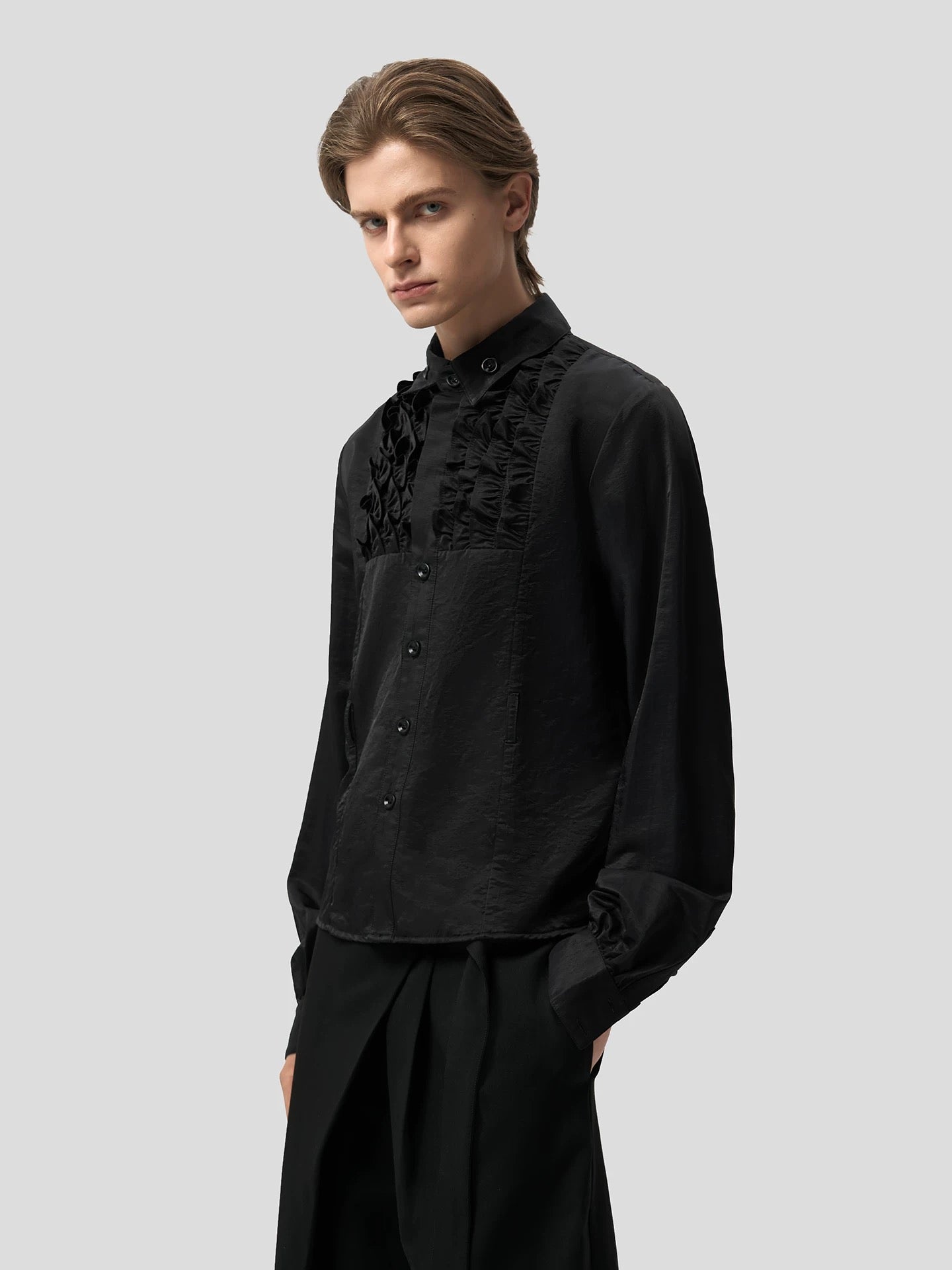 "Guepe" Black Ruched Shirt