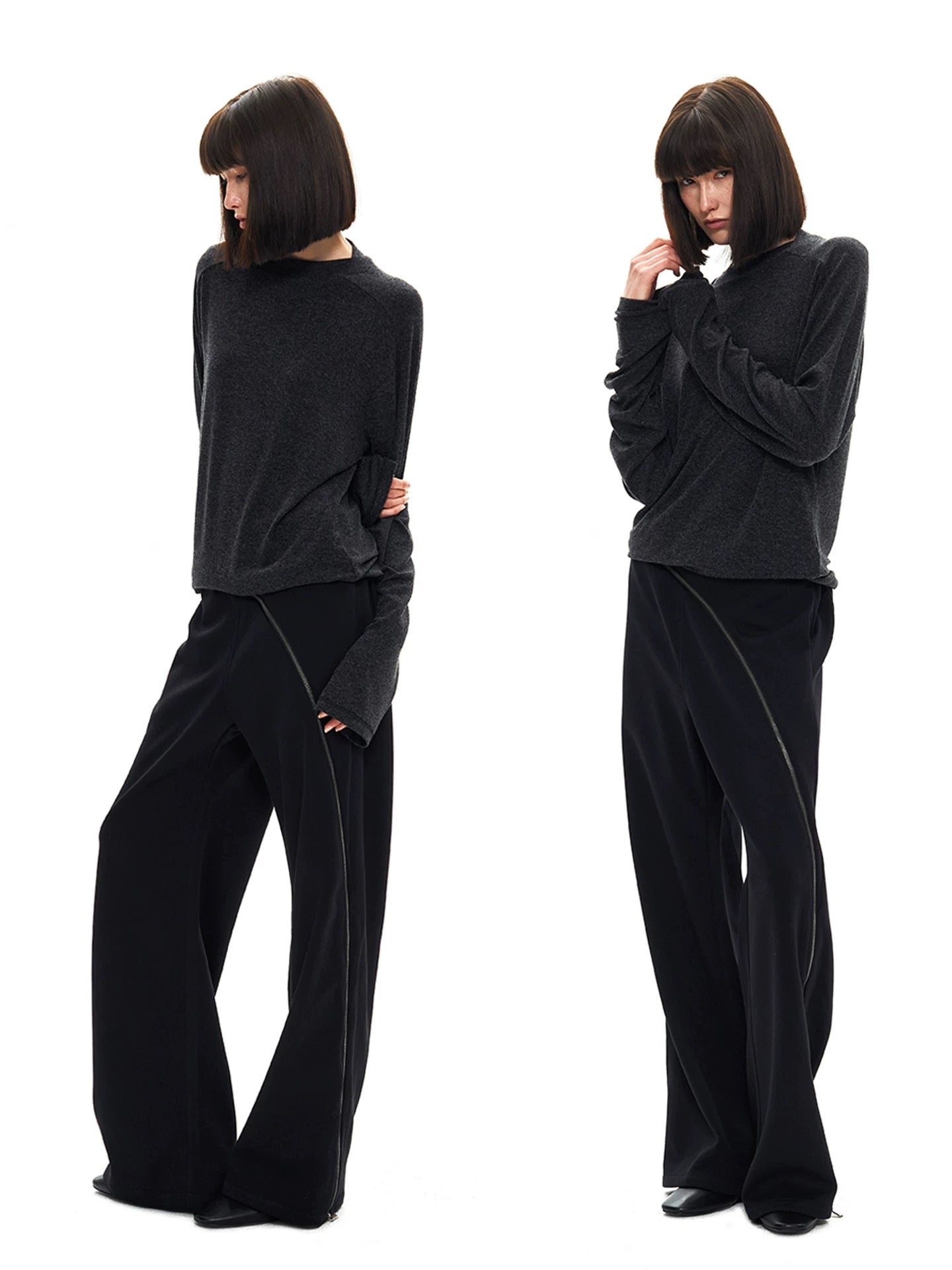 "Zip Knit" Kendo Blended Pants