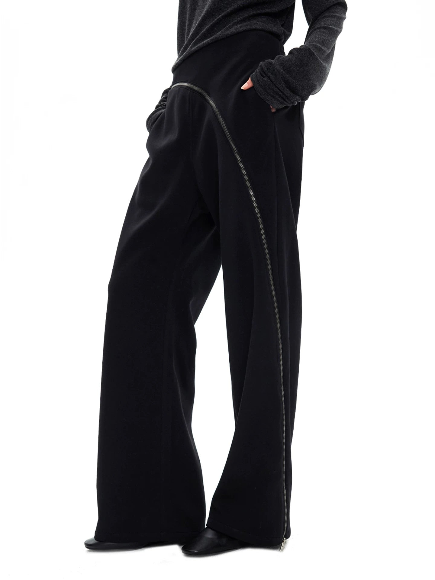 "Zip Knit" Kendo Blended Pants