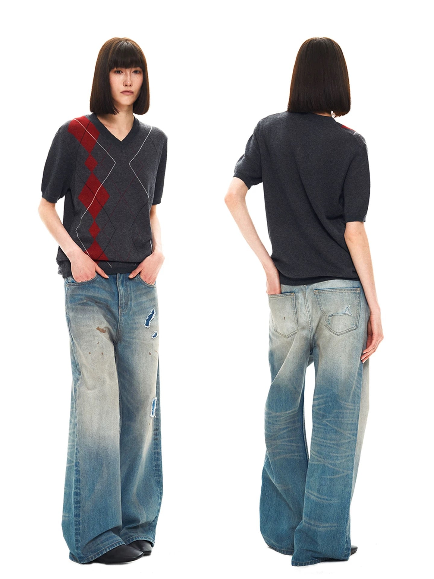 “Wasteland” Distressed Straight Jeans