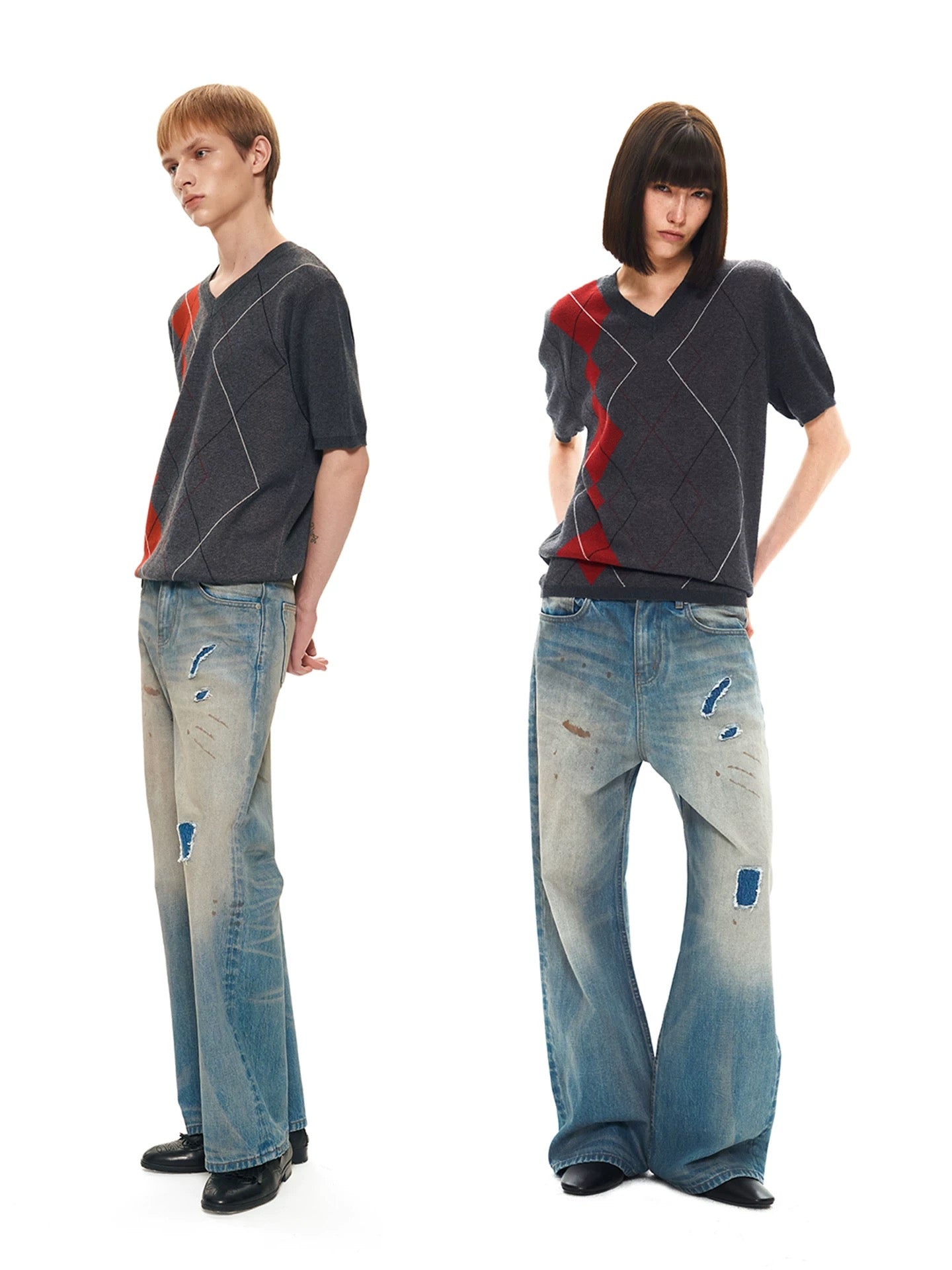 “Wasteland” Distressed Straight Jeans
