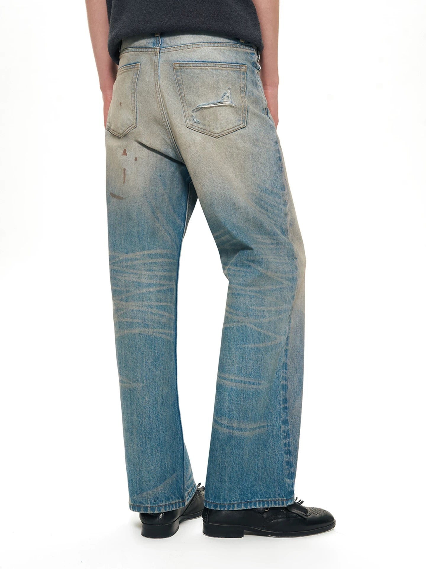 “Wasteland” Distressed Straight Jeans
