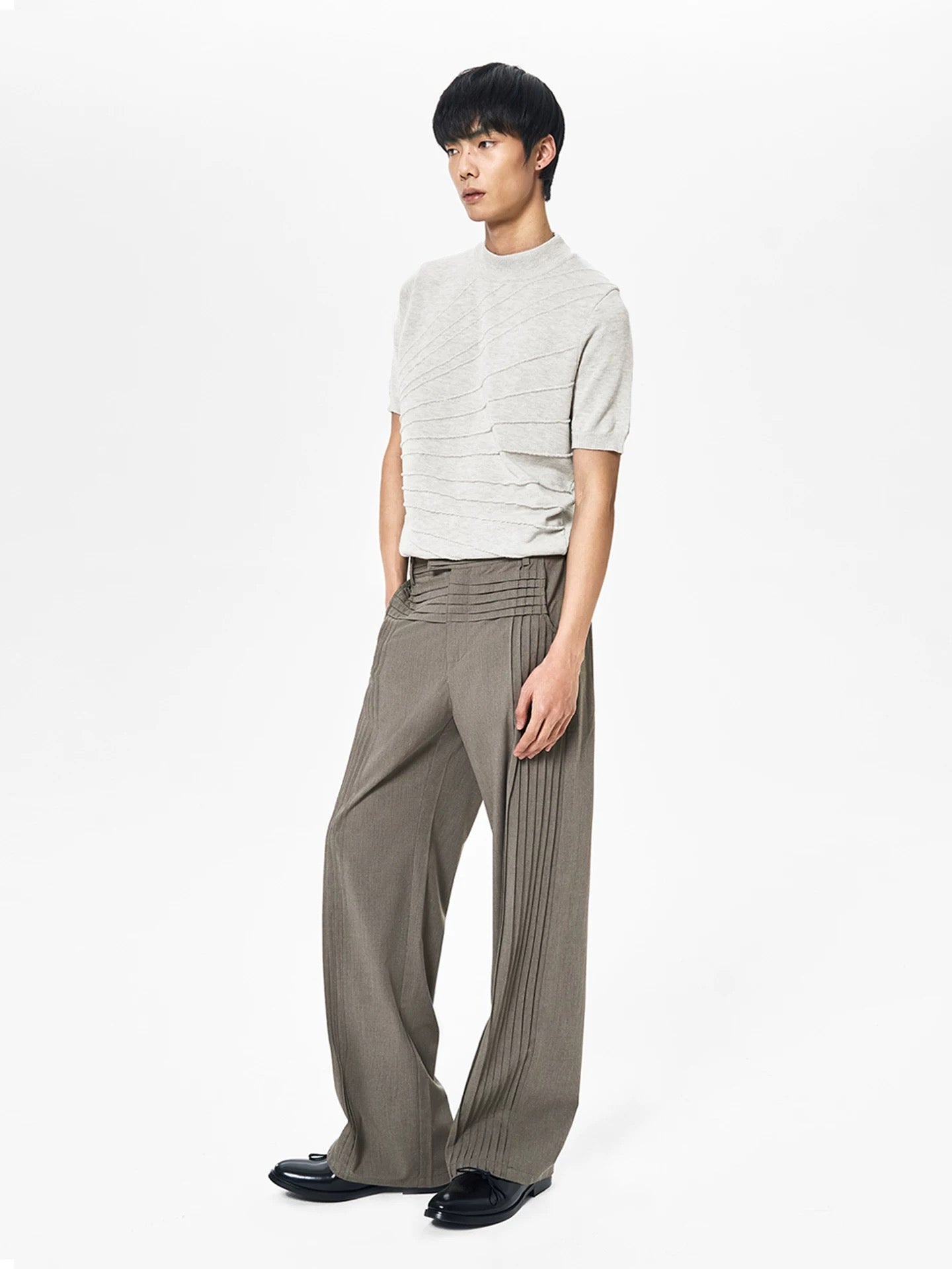 "Traccia" High-Waisted Trousers