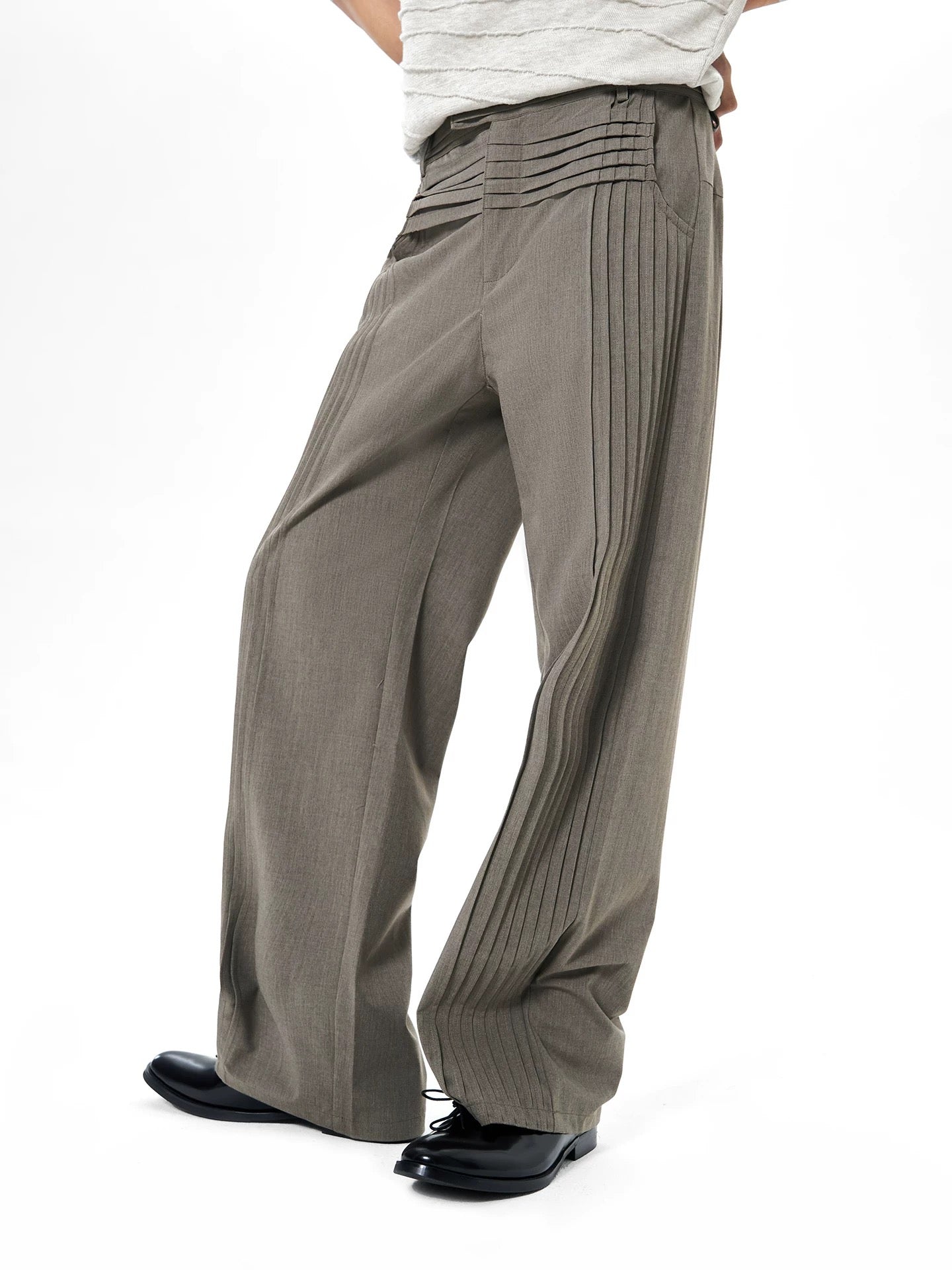 "Traccia" High-Waisted Trousers