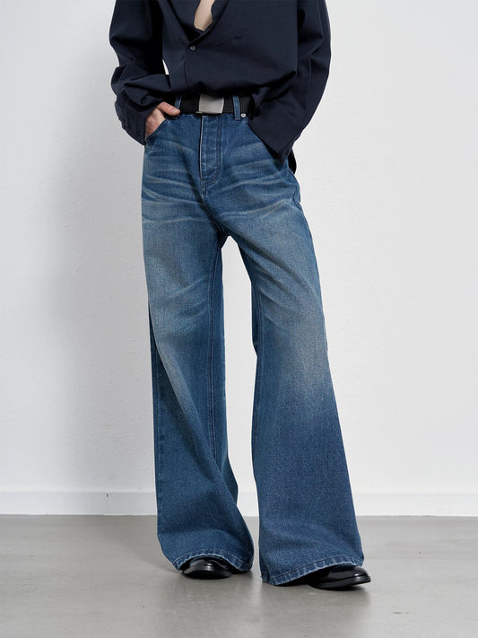 « Teal Denim » Washed Blue Denim Pants
