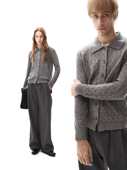 "Frost Knit" Textured Wool Pullover