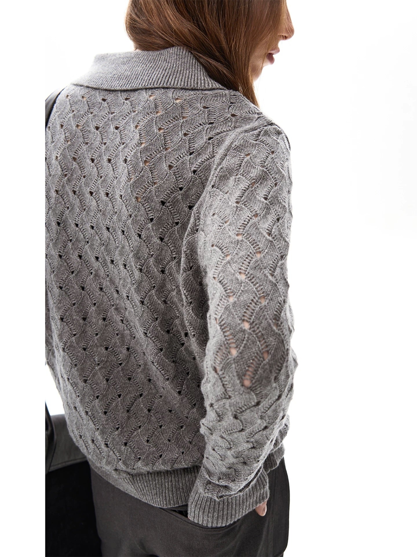 "Frost Knit" Textured Wool Pullover