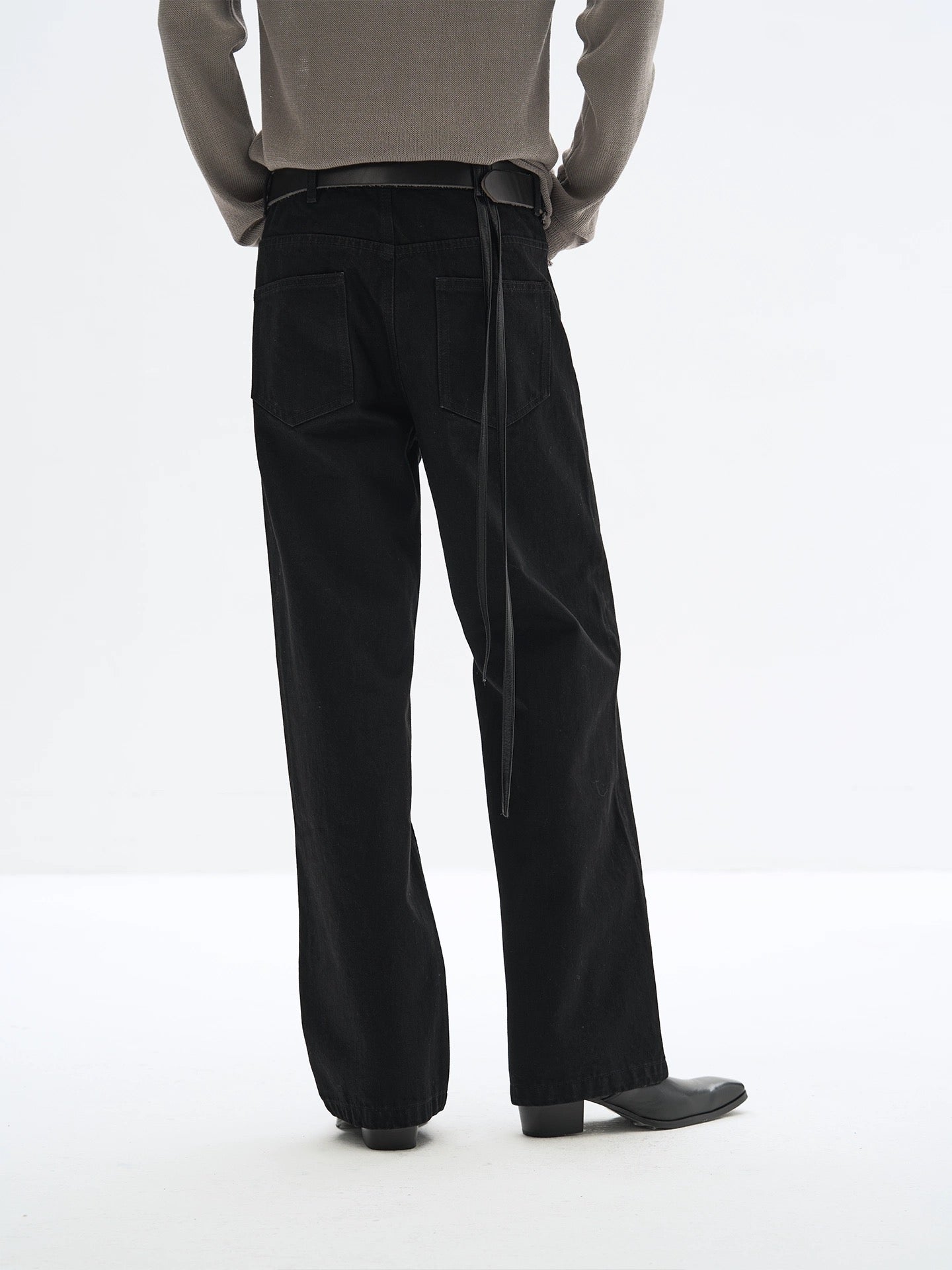 "Cord" Fitted Cropped Denim Pants