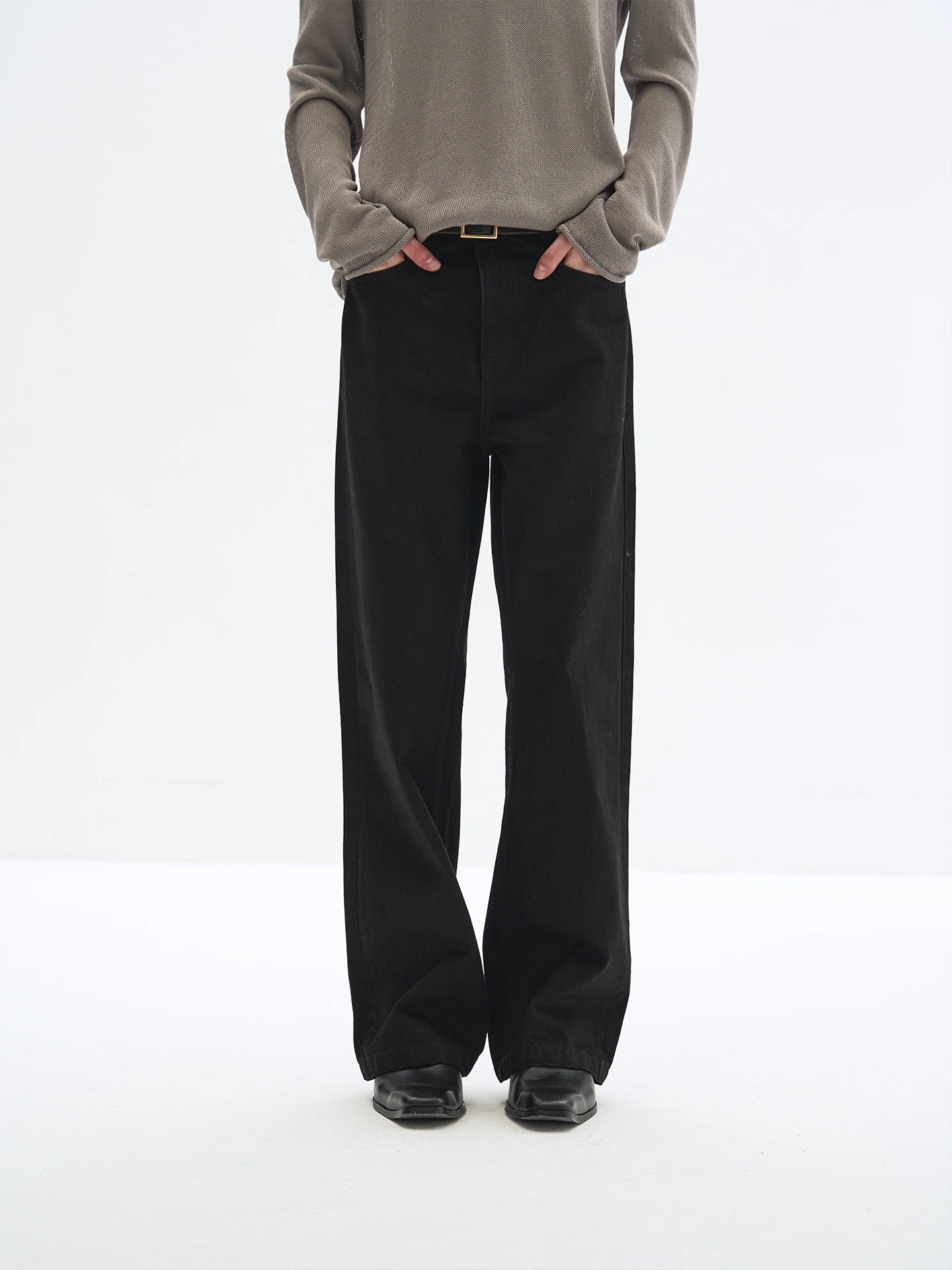 "Cord" Fitted Cropped Denim Pants