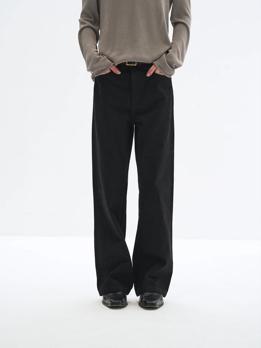 "Cord" Fitted Cropped Denim Pants