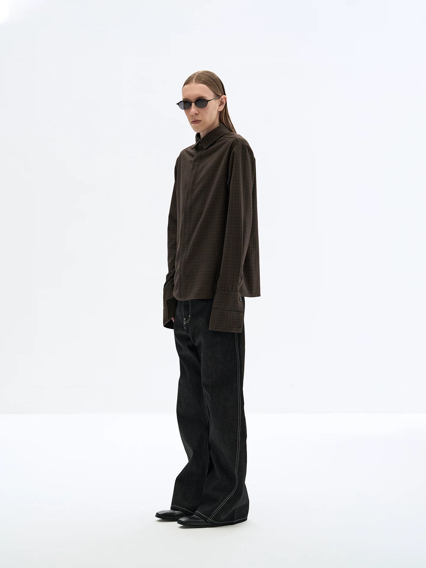 "Tobacco" Silk Sleeve Shirt