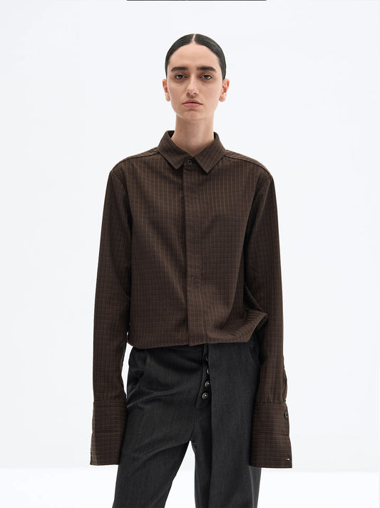 "Tobacco" Silk Sleeve Shirt